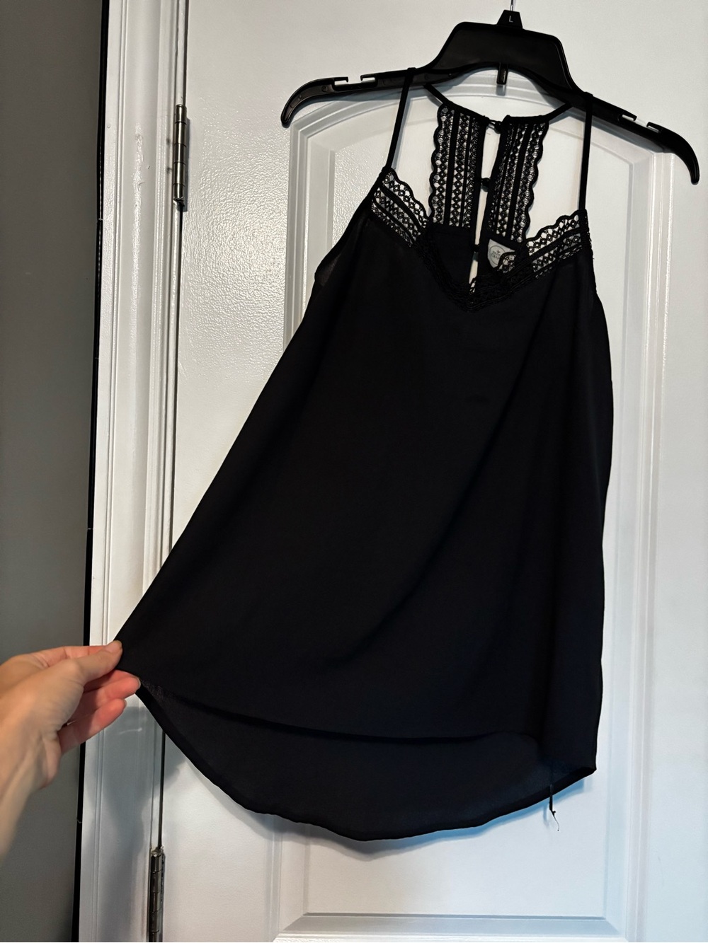 Paper Crane Lace-Back Black Camisole Tank Top Size Small